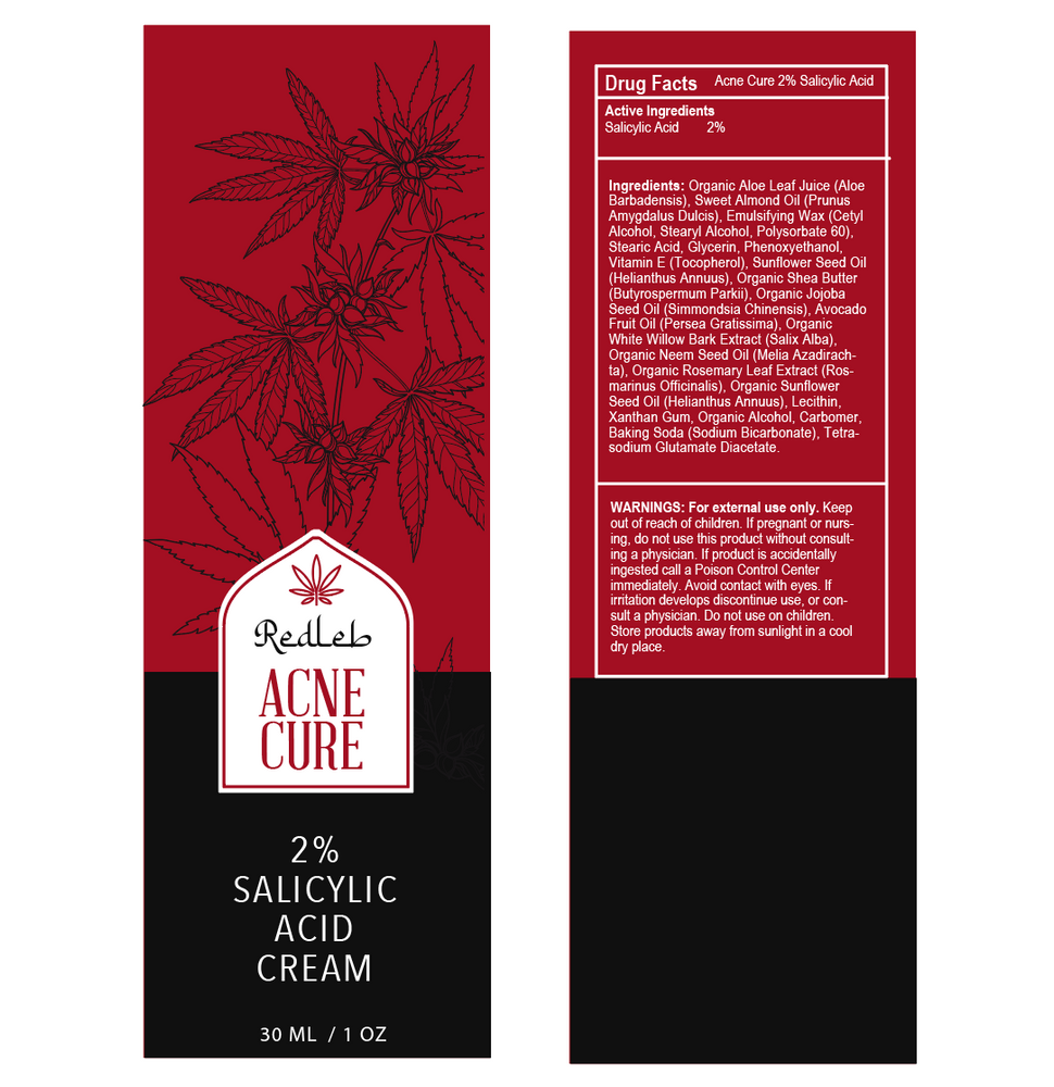 Red Leb Acne Cure 2% Salicylic Acid Cream 30ml